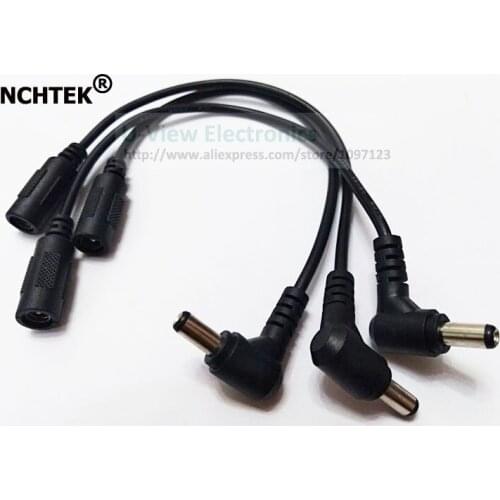 NCHTEK 90 Degree Angled DC Power 5.5x2.1mm Male to Female Plug Extension Connector Cable For CCTV Camera DVR/Free Shipping/10PCS