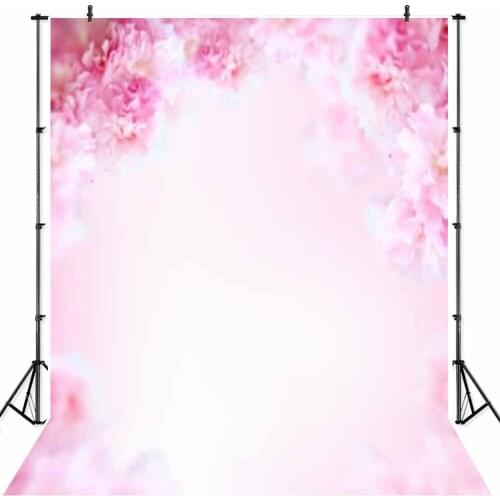 NeoBack Spring Flower Pink Painting Girl Happy Birthday Party Professional Portrait Photography Studio Backdrop Background