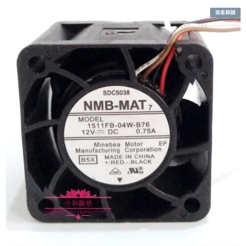 NMB-MAT 1511FB-04W-B76 DC 12V 0.75A 38x38x28mm 3-Wire Server Cooling Fan