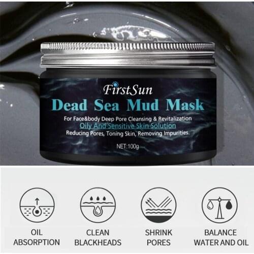 New product Dead Sea mud mask to improve facial skin, oil control, acne, brighten skin tone, deep cleansing pores 100g