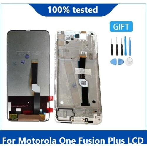 Original 6.5" New For Motorola One Fusion+ Lcd Screen Display Touch Digitizer Assembly For Moto One Fusion Plus LCD with Frame