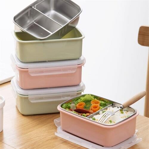 Simple Stainless Steel Lunch Box Heat Insulation Portable Sealed Food Container For Kids Picnic School Office Workers Bento Box
