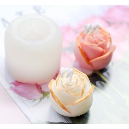 Single hole three-dimensional crimped rose rose silicone mould,Mini Rose Flower Decorative Candle diy Mold