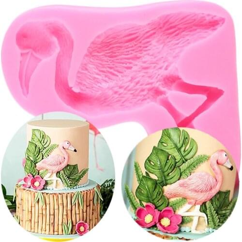 Flamingo Silicone Molds Handmade Soap Mold Cupcake Topper Fondant Cake Decorating Tools Chocolate Baking Candy Clay Resin Moulds