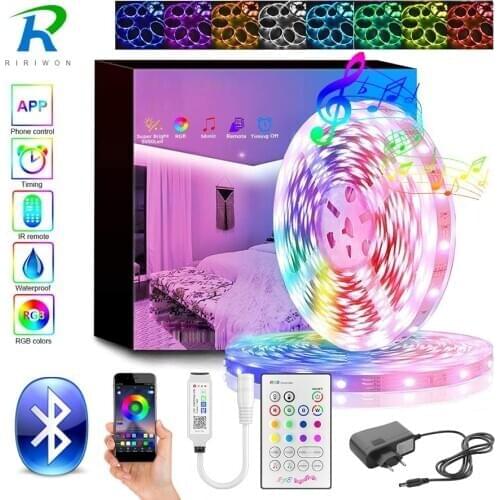 LED Strip Light 5050 20M-5M Bluetooth RGB 2835 SMD Flexible Ribbon led light strip RGB Tape Diode DC 12V Music Bluetooth Control
