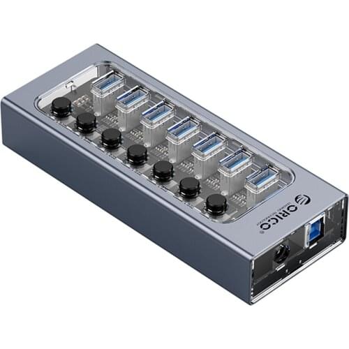 ORICO 5Gbps 7 Ports USBA 3.0 HUB Splitter Ultra Slim Data Hub USB Flash Drives for PC Laptop Dock Station for AT2U3-7AB