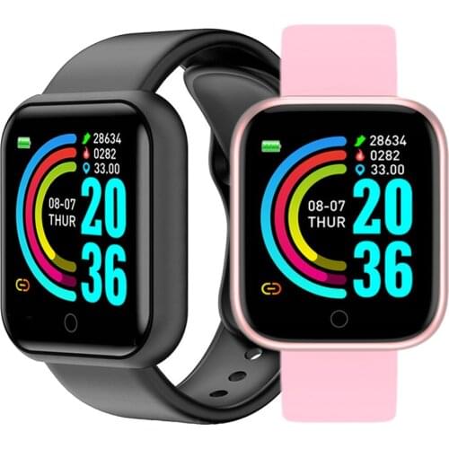 Waterproof Y68 Smart Watch Fitness Tracker Heart Rate Monitor Blood Pressure Bluetooth-compatible D20 Smartwatch For IOS Android