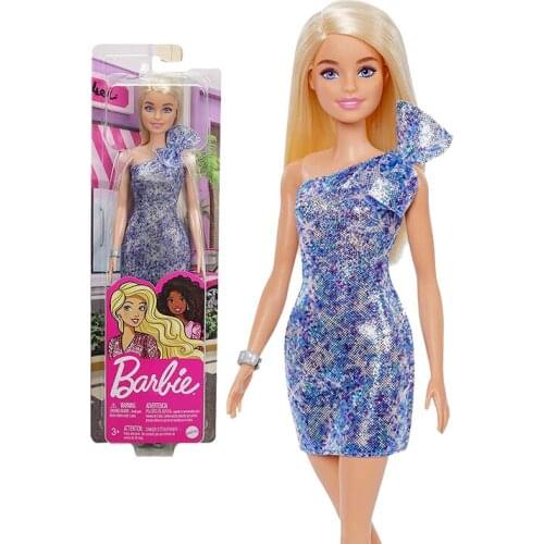 Original 2021 New Fashion Barbie Sequined Dolls for Girl Baby Christmas Birthday Gift for Children Genuine Top Brand Kids Toys