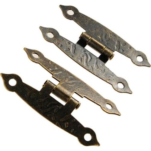 12pcs Wooden Box Hinge Antique H-Type Hinge Metal Hinge 4-Hole Flat Door Hinge Link Tablets for Jewelry Boxes Furniture Fittings