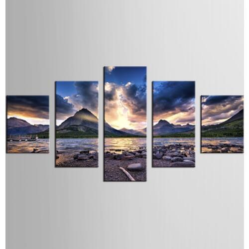 5 panel stone island scenery Canvas Wall Art Picture Home Decoration Living Room Canvas Print Modern Painting framed NEW-XYS-113