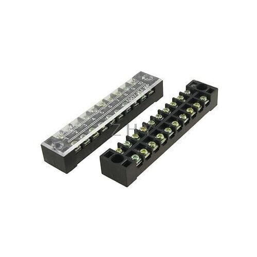 5 Pcs Dual Row 10 Position Screw Terminal Block Connector 600V 15A