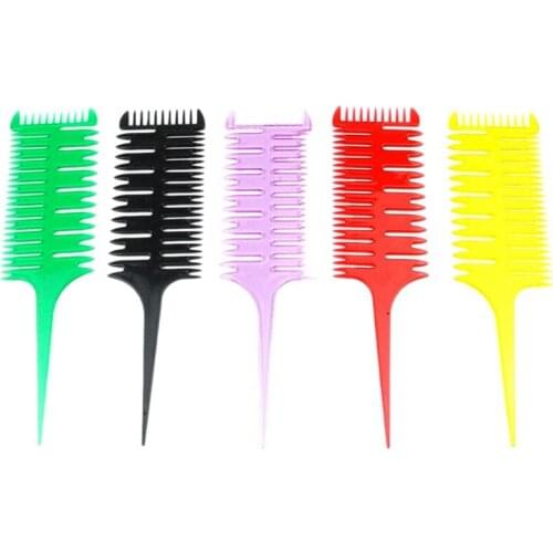 5Pcs Professional Easy To Use Weaving Comb Hair Dye Styling Tool Salon Hair Dyeing Comb 3-Way Sectioning Highlight Comb