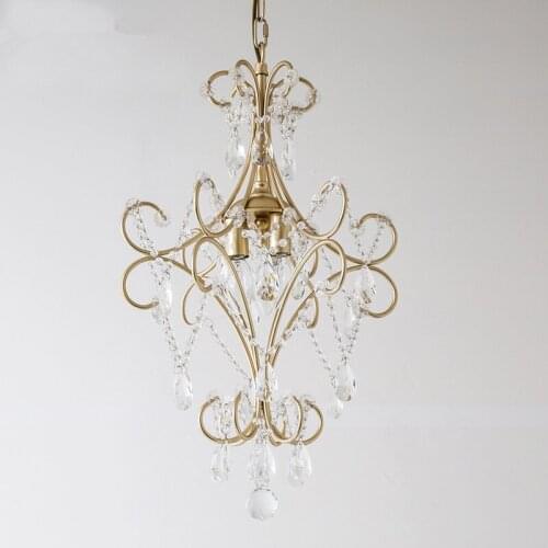 American crystal chandelier dining room lamp bedroom bedside country creative simple cloakroom corridor porch lamps