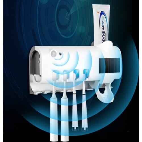 Toothbrush Holder Automatic Toothpaste Dispenser Set Dustproof Sticky Suction Wall Mounted Toothpaste Squeezer for Bathroom