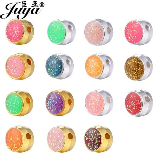 50PCS 5mm Alloy Enamel Spacers Beads For Jewelry Making Supplies DIY Bracelets Pendants Findings Needlework Crafts Accessories