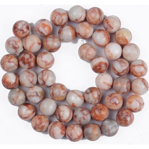 Natural Stone Beads Round Red Network Loose Beads For Jewelry Making 4/6/8/10/12mm DIY Handmade Bracelets Necklace Accesories