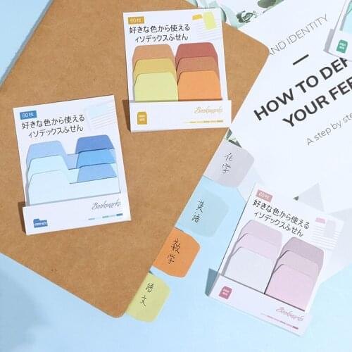 Colorful Simple Gradient Color Self-Adhesive N Times Indexes Memo Pad Sticky Notes Bookmark School Office Supply