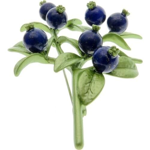 Elegant Women Brooch Pin Blueberry Branch Style Wedding Party Accessory Jewelry
