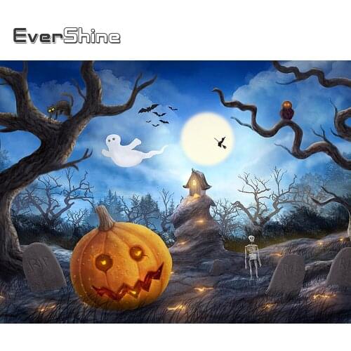 EverShine Diamond Embroidery Full Display Halloween Diamond Painting With Square Rhinestone Scenery Diamond Mosaic Holiday Decor