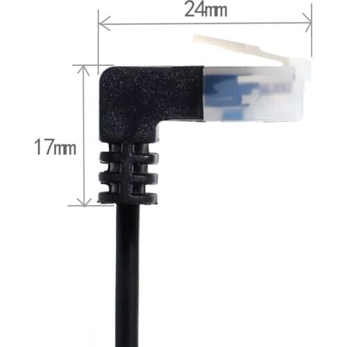 Jimier Ultra Slim Cat6 Ethernet Cable RJ45 Up Angled to Straight UTP Network Cable Patch Cord Lan for Laptop Router TV BOX