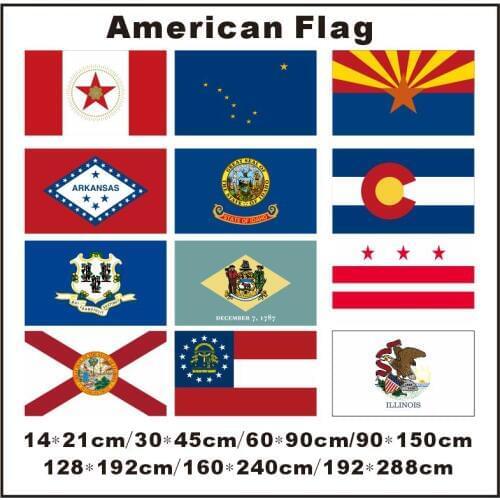 KAFNIK,Custom USA State flag of Alaska/Alabama/Arizona/California/Florida/Hawaii 90*150cm 3*5ft at all size flags for decoration
