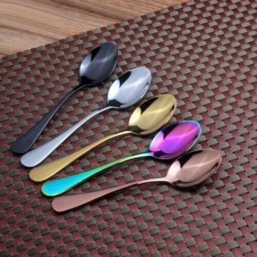 High quality materialStainless Steel 14cm Teaspoon/Latte/Ice Cream/Sundae/Coffee/ Western/seasoning Spoon 4 Colors
