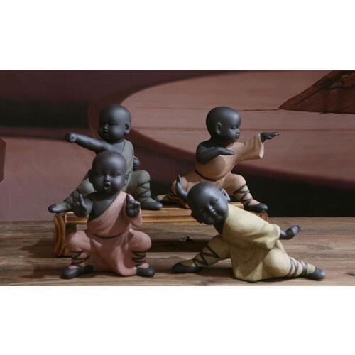 Multi-style ceramic mini-monk fine pet decorative tea accessories Kungfu mini-monk