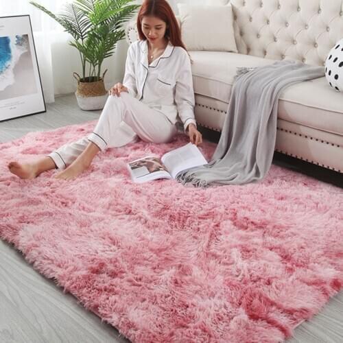 Nordic Room Household Carpet Bedroom Bedside Carpet Ins Long Hair Comfortable And Warm Rug Plush Fluffy Rug Home Decor Carpet