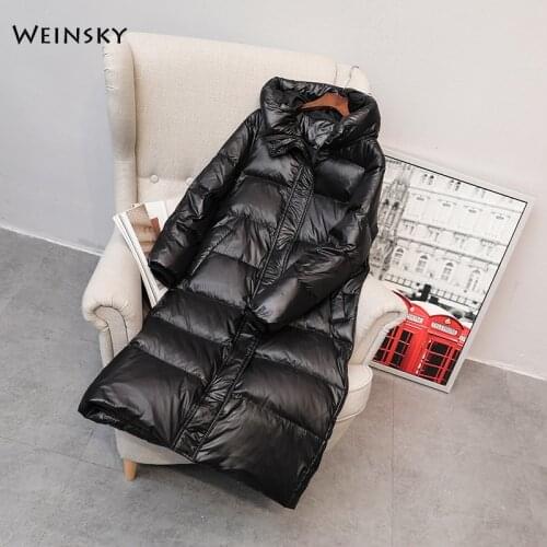 New Women Long And Thick Down Jacket Hooded White Duck Down Jackets Winter Warm Coats Parka Female Fashion Outwear