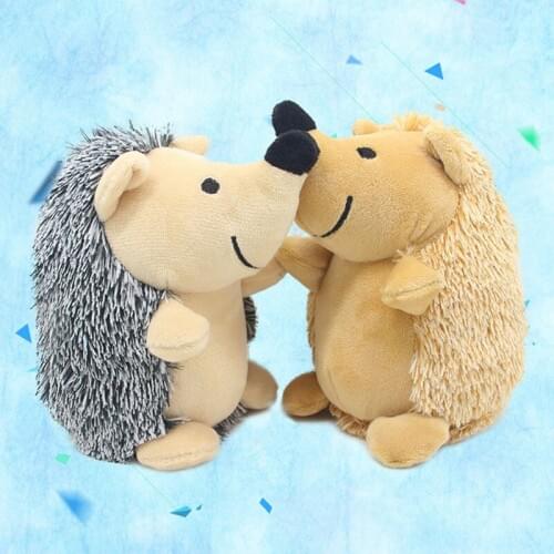 Cute Dog Cat Chew Plush Bite Vocal Toys Pet Puppy Cartoon Animals Hedgehog Shape Squeak Husky Pets Supplies