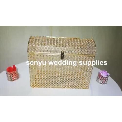 One pcs also sell )Popular style transparent crystal diamond stone money gift card box wedding centerpieces flower decoration