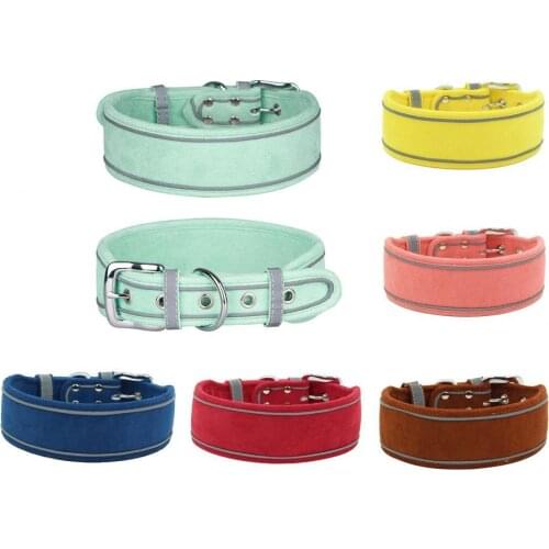 Pet Collar Reflective Adjustable Faux Leather Walking Safety Puppy NecklaceSmall Dog Accessories Collar Pet Supply