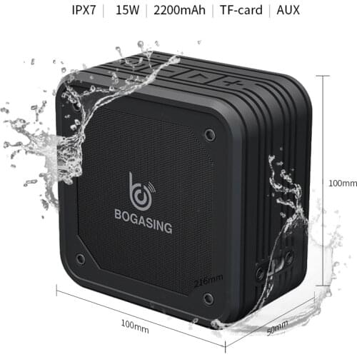 Mini Outdoor IPX7 Waterproof Portable Subwoofer TWS Wireless Bluetooth Speaker Support Sound TF Aux Usb MP3 Music Bass Anti-fall