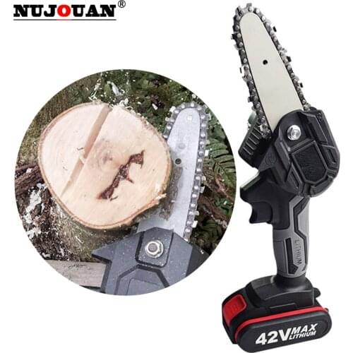 4in/6in Mini Electric Saw Chainsaw 42V Cordless For Fruit Tree Woodworking Garden Tools With Batterys Hand Held Wood Cutters New