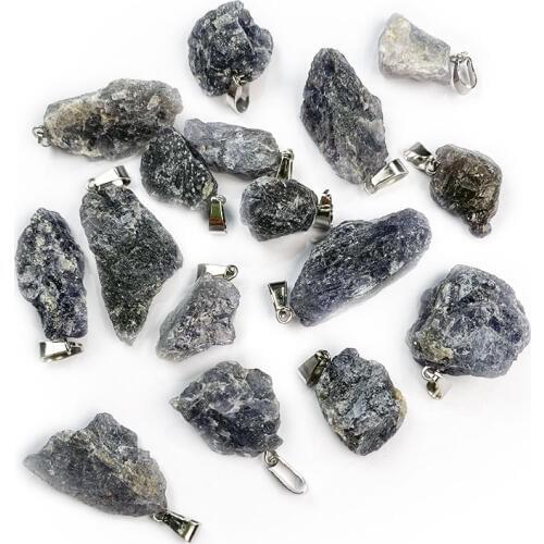 Natural Black Tourmaline Rough Mineral Stone Pendants Irregular Crystal Charms For DIY Jewelry Making Necklace Supplies