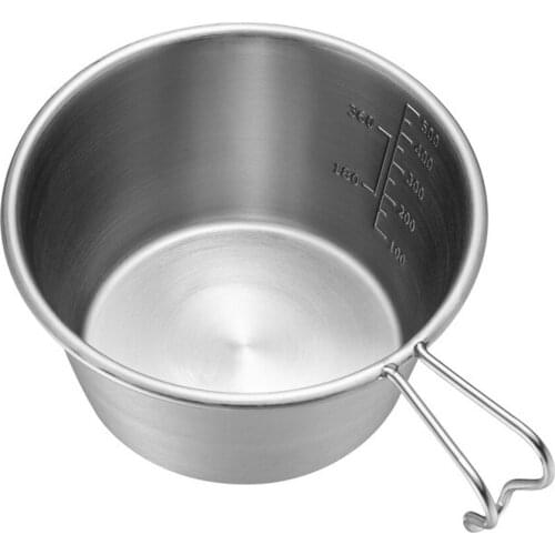 Outdoor Bowl Camping Cup Camping Bowl Portable Tableware Wide Mouth Pot with Handle for Outdoor Picnic Hiking Backpacking