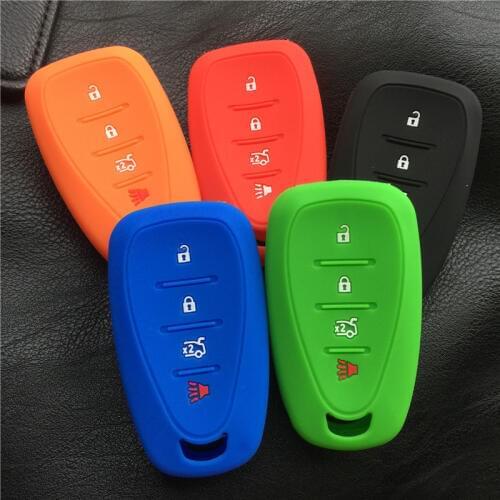 Silicone Rubber car key cover case set protected skin Fit for Chevrolet Cruze 2016 Malibu XL 4 buttons Remoter key