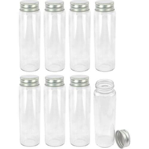 37x120mm Glass Bottle Aluminium Cover 90ml Small Empty Container Hyaline Jars 24pcs Ornament Exhibits Gifts Artwork Vials