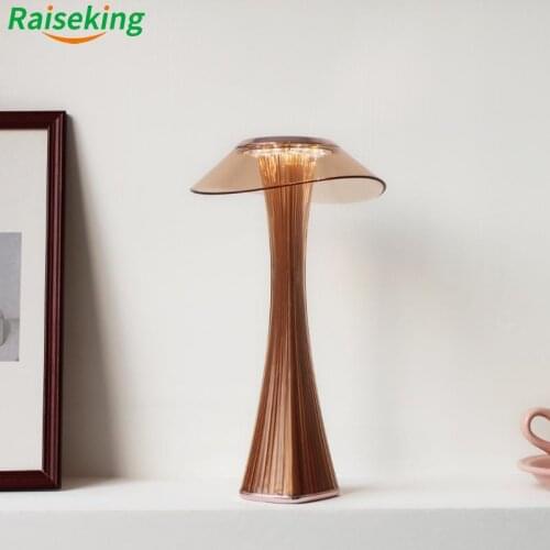 LED desk lamp dimmable protection eyes USB charging smart touch switch bedside lamps transparent crystal creative table light