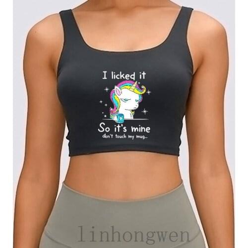 I Licked It So It Is Mine Don't Touches My Mug Unicor Women Tank Top Cute Outfit Summer S-XL Outfit Custom Cotton Crop Top