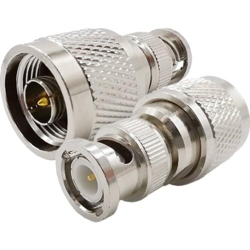 1Pcs N-BNC RF Coaxial Antenna Cable Connector Nickel-Plated 50 Ohm N Male Plug To BNC Male Plug Straight Pin Adapter for Wireles