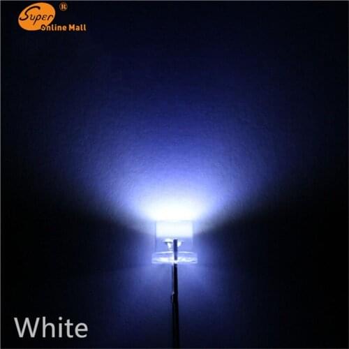 1000PCS white Led 5MM Flat Top Wide Angle Urtal Bright Light Bulb Lamp F5MM Emitting Diodes Active Components