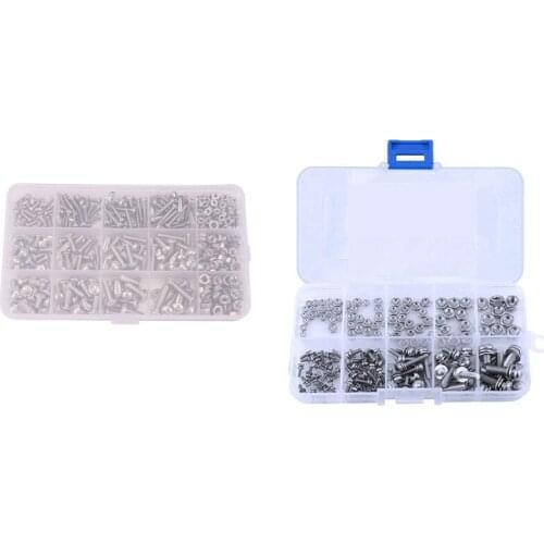 160Pcs M2 M2.5 M3 M4 M5 Pan Head Screws Nuts Assortment Kit & 515Pcs Mxsh4 M3/M4/M5 Machine Screws and Nut Kits