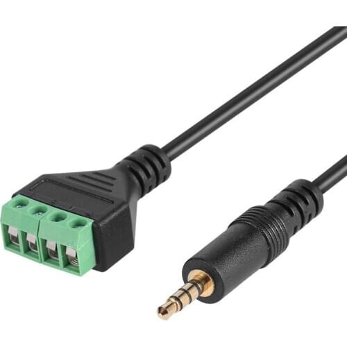 3.5mm TRRS Stereo 4 Pole Gold Plated Male Plug to 4Pin AV Screw Audio Video Shield 30cm Balun Terminal Connector Adapter Cable