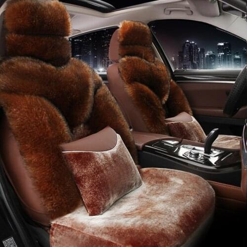 5 seats/set high quality natural wool fur Vehicle Seat Cushion New winter warm wool Cushion warm