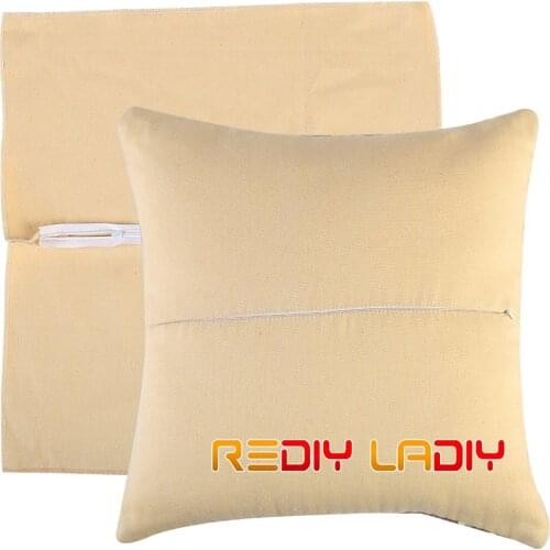 5PCS/Lot Separated Cushion Backs with Zipper Cotton and Linen Fabrics Completed Cushion Size 42cm by 42cm for Cross Stitch Kits