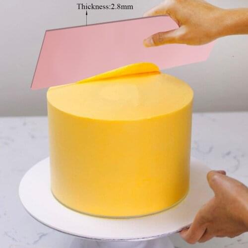 Acrylic Rose Gold Colorful Cake Cream Baking Scraper Fondont Cake Decorating Tools Kitchen Gadgets Cake Scraper Smoother
