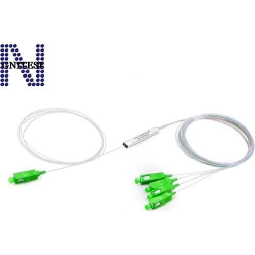 Free Shipping 5pcs 1X4 SC APC Fiber Optic Splitter, 0.9mm Single-mode Pigtail