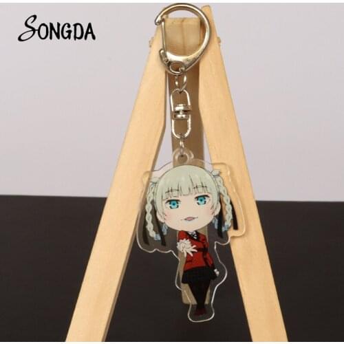 Anime Kakegurui Keychain Key Rings Cartoon Figure Acrylic Backpack Key Chain for Girls Boys Fans Bag pendant Accessories Gifts
