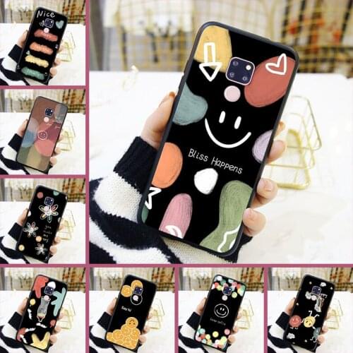 Smile Face Happy Cute Quote Pretty Back Cover For Huawei Mate 20 10 9 Lite Soft Silicone Phone Case For Huawei Mate 7 8 9 10 Pro